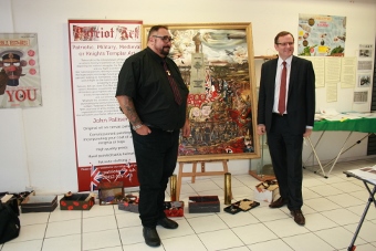 Phil Wilson MP with John Palliser and his WW1 painting