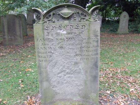 James Robson Wilson headstone in Aycliffe churchyard
