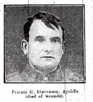 G Stevenson WW1 killed 1916