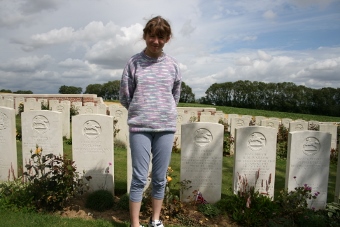 Kirsty Bainbridge at Charles Frederick Gell's grave